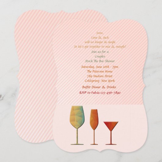 Barware-voorraad voor de bast-uitnodiging kaart (Voorkant / Achterkant)