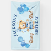 Bary eerste gelukkige verjaardag schattige teddy b spandoek (Verticaal)