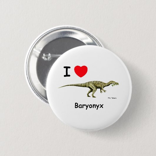 Baryonyx Ronde Button 5,7 Cm (Voorkant /achterkant)