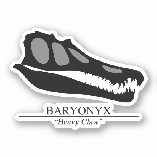 Baryonyx Skull Sticker (Voorkant)