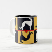 Barzoj's feest. tweekleurige koffiemok (Voorkant links)