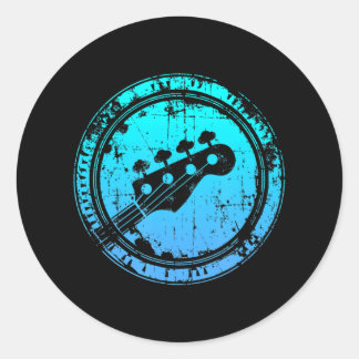 Bas basgitaar 01 basspeler ronde sticker