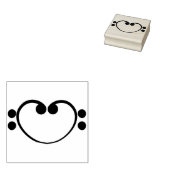 Bas gespleten hart rubberstempel (Gestempeld)