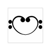 Bas gespleten hart rubberstempel (Afrduk)