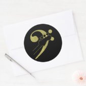 Bas gitaar Clef bassist muzikant bas Ronde Sticker (Envelop)