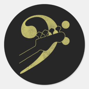 Bas gitaar Clef bassist muzikant bas Ronde Sticker