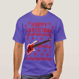 Bas gitaar lelijke kerst bassist muzikant t-shirt