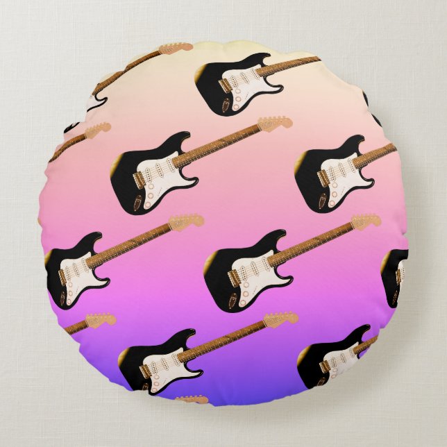 Bas, Gitaar Rond werpkussen Rond Kussen (Voorkant)