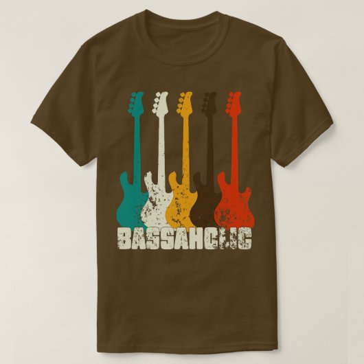 Bas gitarist Bassaholic Bass Player Guitaris T-shirt (Design voorkant)