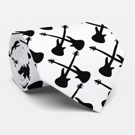 bas guitar gekruist stropdas (Opgerold)