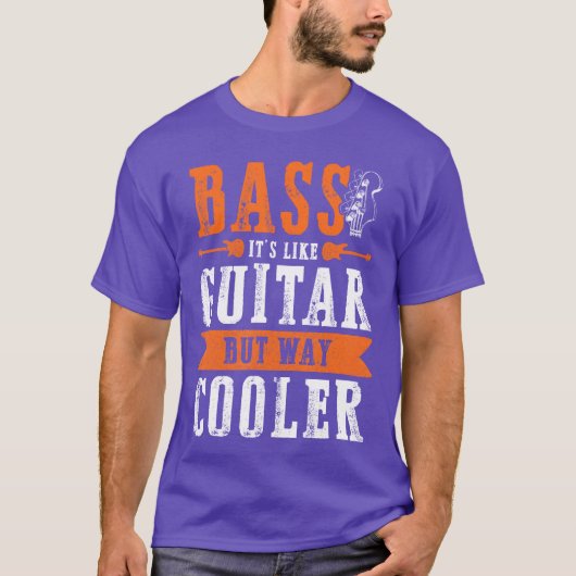 Bas Het is net als gitaar maar veel cooler Grappig T-shirt (Voorkant)