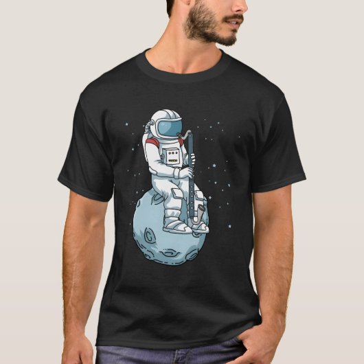 Bas Klarinet Jazz Muziek Astronaut Bass Klarinet T-shirt (Voorkant)