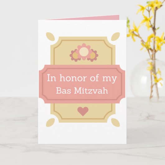 Bas Mitzvah-kaart Kaart (Gele Bloem)