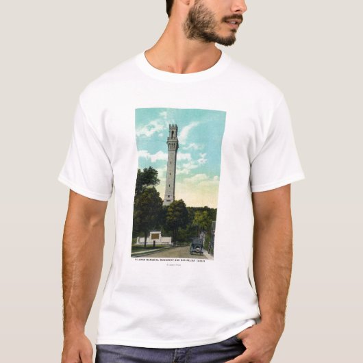 Bas Relief Tablet en Pilgrim Memorial Uitzicht T-shirt (Voorkant)