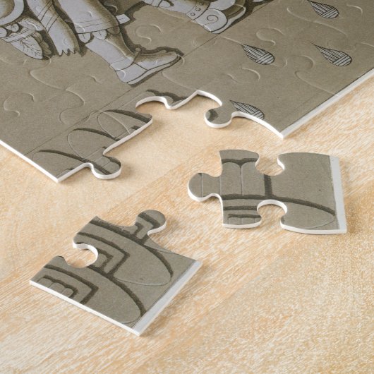 Bas Relief van de Oude Azitische Warriors van de S Legpuzzel (Zijkant)