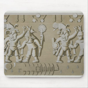 Bas Relief van de Oude Azitische Warriors van de S Muismat