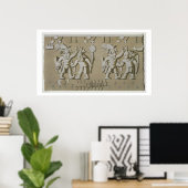 Bas Relief van de Oude Azitische Warriors van de S Poster (Thuiskantoor)
