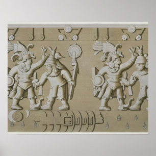 Bas Relief van de Oude Azitische Warriors van de S Poster