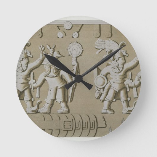Bas Relief van de Oude Azitische Warriors van de S Ronde Klok (Voorkant)