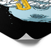 Bas Saxofoon Speler Astronaut Muzikant Saxofoon Poster (Hoek)