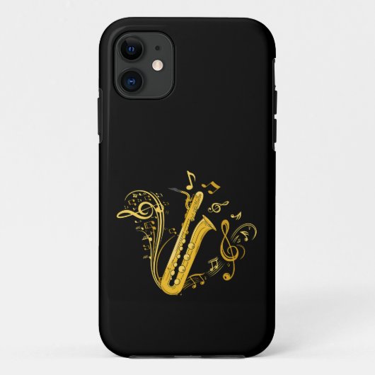 Bas saxofoon speler orkest bassaxofoon Case-Mate iPhone case (Achterkant)