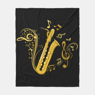Bas saxofoon speler orkest bassaxofoon fleece deken