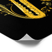 Bas saxofoon speler orkest bassaxofoon poster (Hoek)