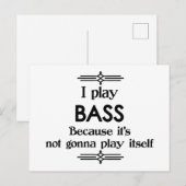 Bas - Speelt Zelf Funny Deco Muziek Briefkaart (Voorkant / Achterkant)