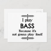 Bas - Speelt Zelf Grappige Deco Muziek Briefkaart (Voorkant / Achterkant)