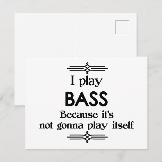 Bas - Speelt Zelf Grappige Deco Muziek Briefkaart (Voorkant / Achterkant)