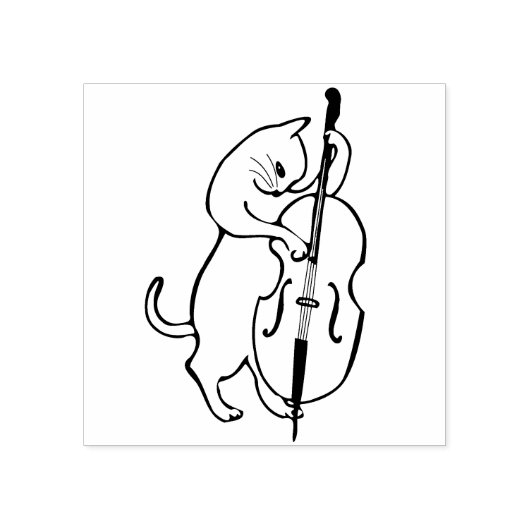 bas spelen kat art stempel (Afrduk)