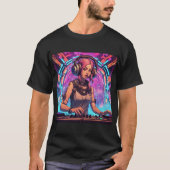 Bas Techno Trance Raves - Cyberpunk DJ Design T-shirt (Voorkant)