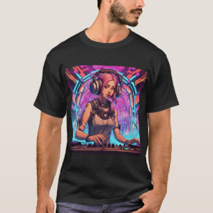 Bas Techno Trance Raves - Cyberpunk DJ Design T-shirt