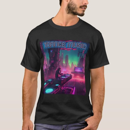 Bas Techno Trance Raves DJ Graphic - Toekomst Vibe T-shirt (Voorkant)