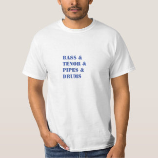 Bas, tenor, buizen, drums t-shirt