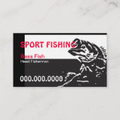 Bas Vis/Vist (zwart/rood/wit) Visitekaartje (Voorkant)