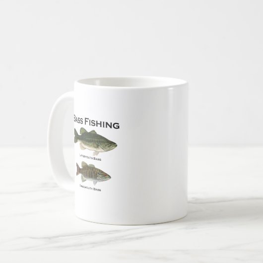 Bas Vissen Logo (largemouth - smallmouth) Koffiemok (Voorkant links)