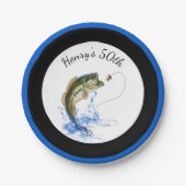 Bas Vist 50e verjaardag Papieren Bordje (Voorkant)