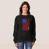 Bas Vist Amerikaanse vlag met Amerikaanse hendel Trui (Voorkant volledig)