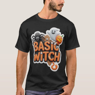 Basale heks Halloween ontwerp illustratie T-shirt
