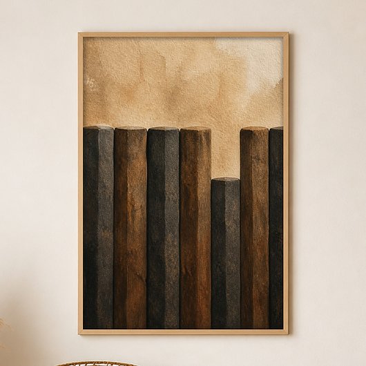 Basalt Column Ritme Gouache Boho Kunstposter Poster
