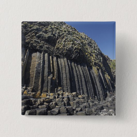 Basalt Kolommen van Fingal's Cave, Staffa, off Vierkante Button 5,1 Cm (Voorkant)