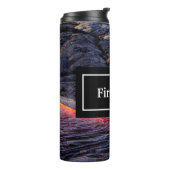 Basalt Lava Flow met Jouw naam en Monogram Thermosbeker (Gedraaid links)
