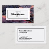 Basalt Lava Flow met Jouw naam en Monogram Visitekaartje (Voorkant / Achterkant)