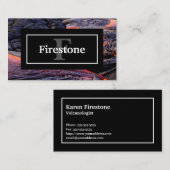 Basalt Lava Flow met Jouw naam en Monogram Visitekaartje (Voorkant / Achterkant)