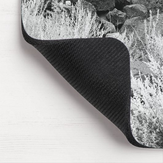 Basalt Lava Rocks in woestijn, zwarte en witte fot Muismat (Hoek)