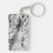 Basalt Lava Rocks Southwest Black en White Photo Sleutelhanger (achterkant)
