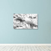 Basalt lava rotsen in woestijn, zwart en wit foto canvas afdruk (Insitu (Houten vloer))