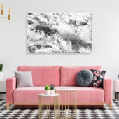 Basalt lava rotsen in woestijn, zwart en wit foto canvas afdruk (Insitu (Woonkamer))