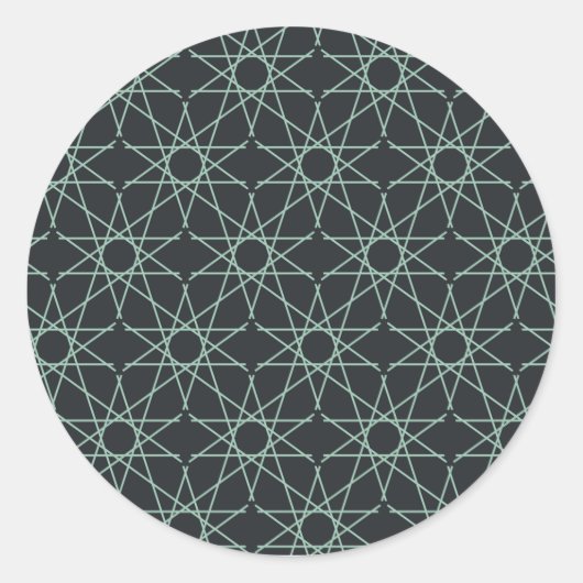 Basalt Mint Geometrie Ronde Sticker (Voorkant)